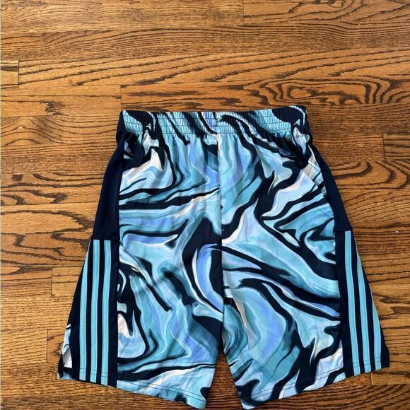 NWT NEW ADIDAS Aeroready Navy Blue Aqua Hyper Ready Athletic Shorts XL 18 20 - Picture 4 of 6